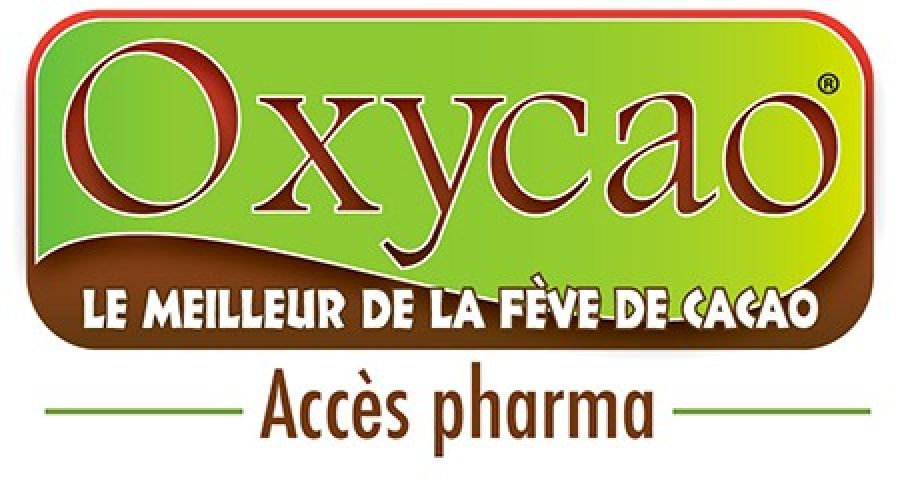 Logo de la marque de chocolat 'oxycao', le cacao étant un puissant antyoxydant. 