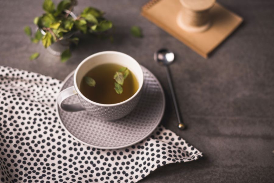 Tasse de thé vert, préventif du cancer